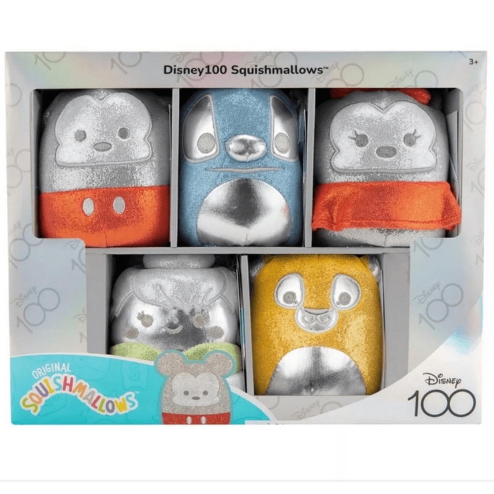 Disney 100 squishmallows  Mickey & Friends 5 Pack Plush Box Set New